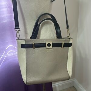 Shades of beige and black tote bag
